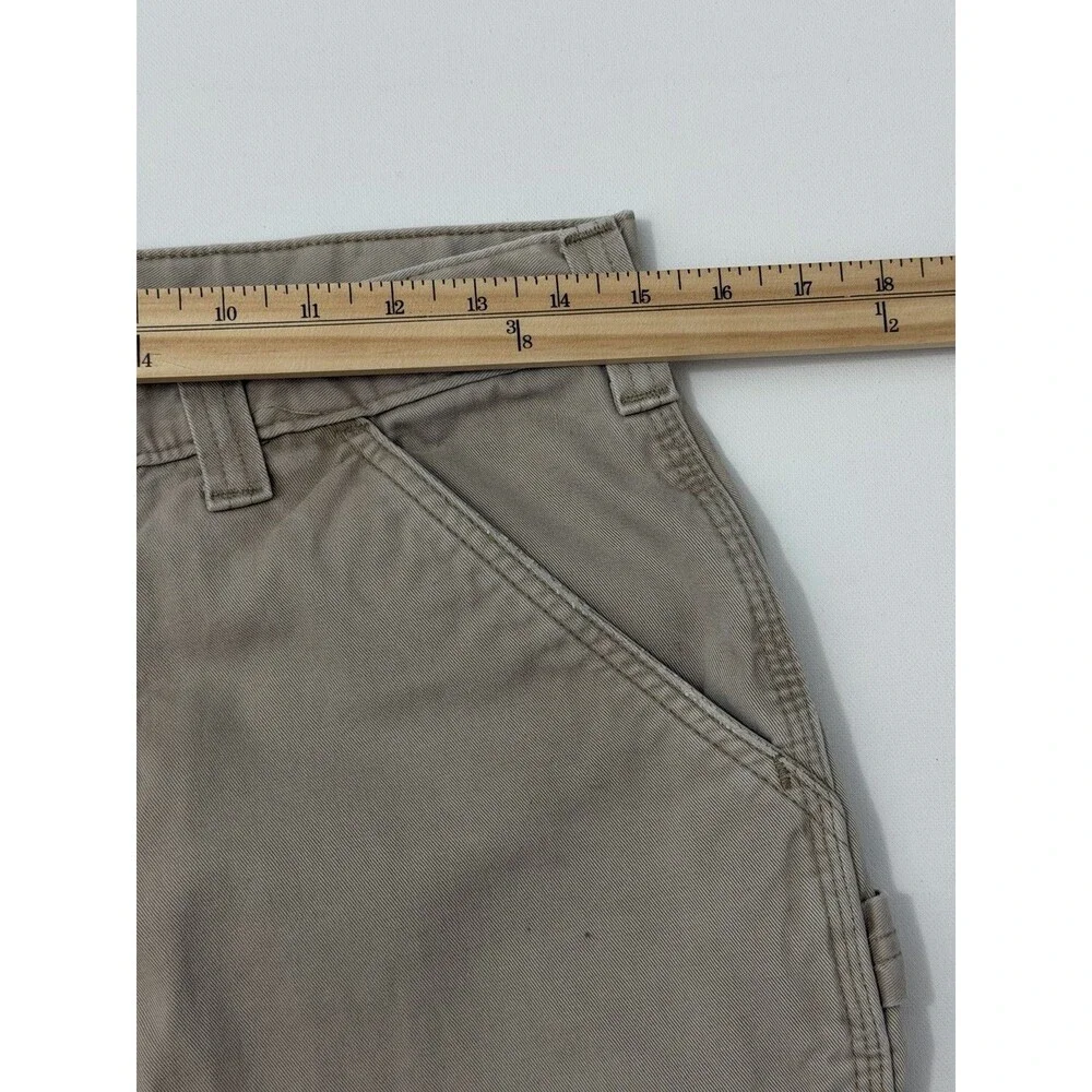 Carhartt Pants Mens 30x32 Khaki Relaxed Fit Canvas Carpenter Workwear B324 FDK